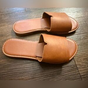 Shein Women’s Tan Slide Sandals, size 6.5. $12, never worn.